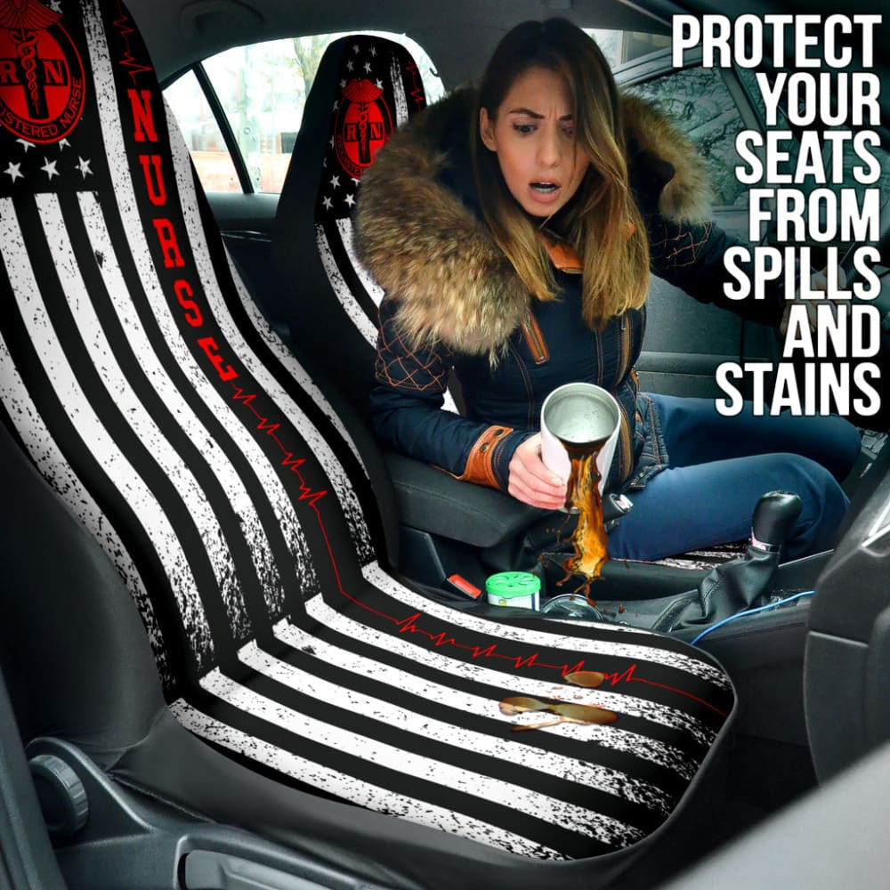 Nurse Custom American Flag Car Accessories Car Seat Covers