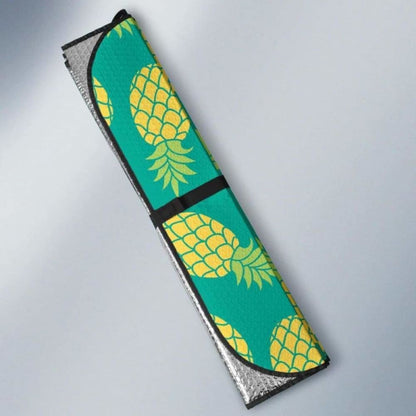 Pineapples Pattern Green Background Car Auto Sun Shades