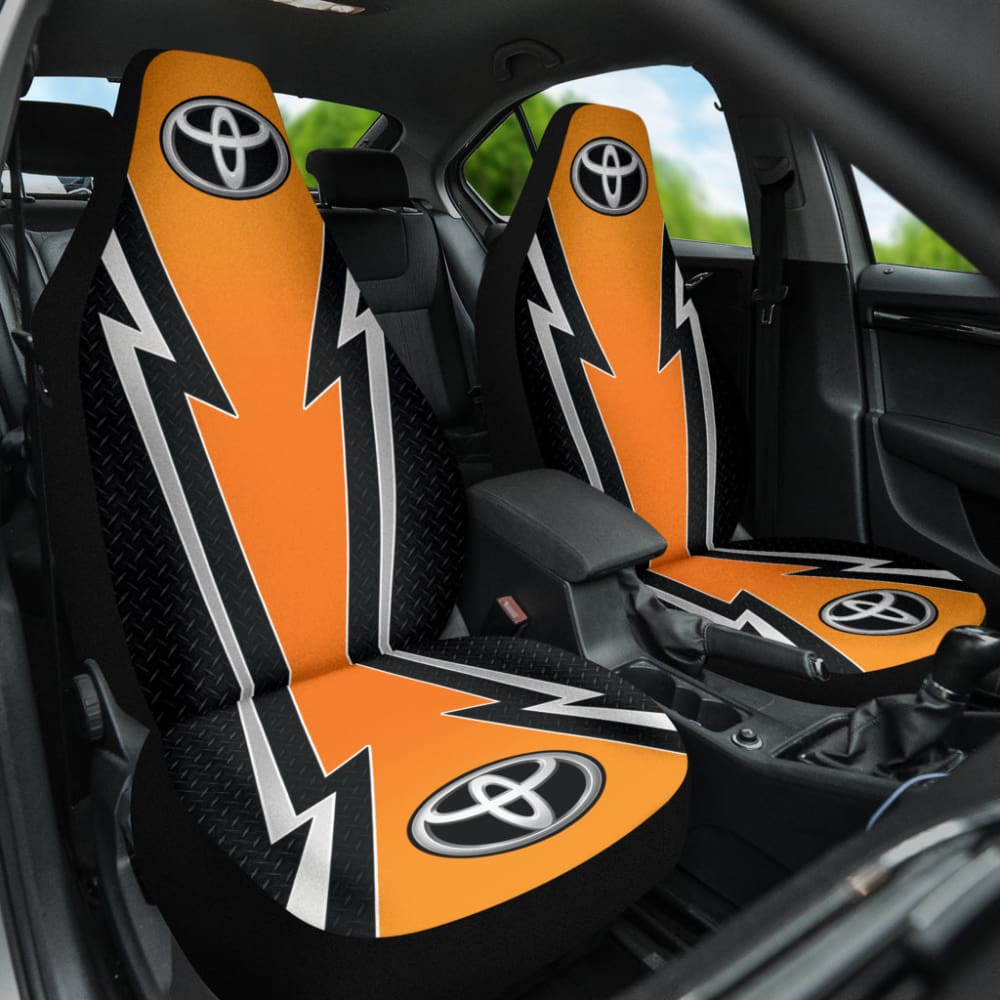 Orange And Black Toyota Amazing Style Car Seat Covers Custom