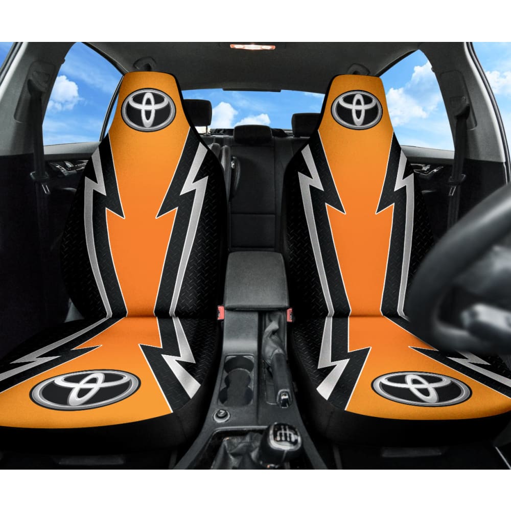 Orange And Black Toyota Amazing Style Car Seat Covers Custom
