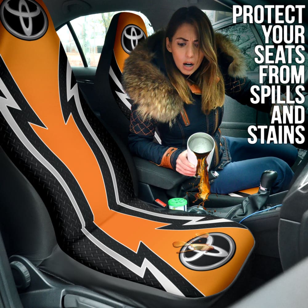 Orange And Black Toyota Amazing Style Car Seat Covers Custom