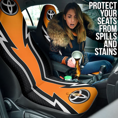 Orange And Black Toyota Amazing Style Car Seat Covers Custom