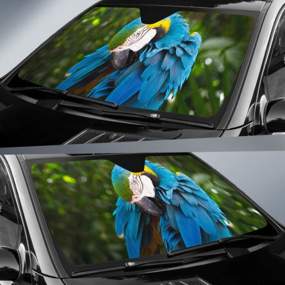 Blue And Yellow Macaw South American Parrot Car Sun Shade