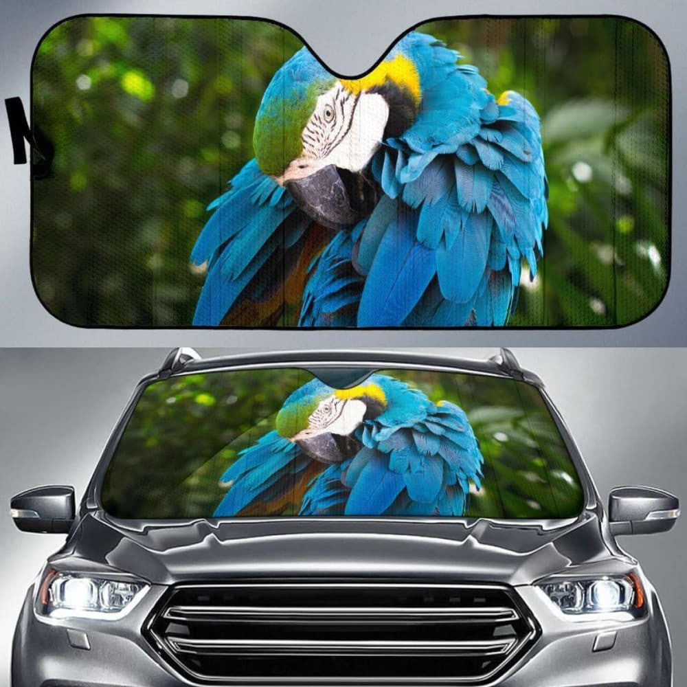 Blue And Yellow Macaw South American Parrot Car Sun Shade