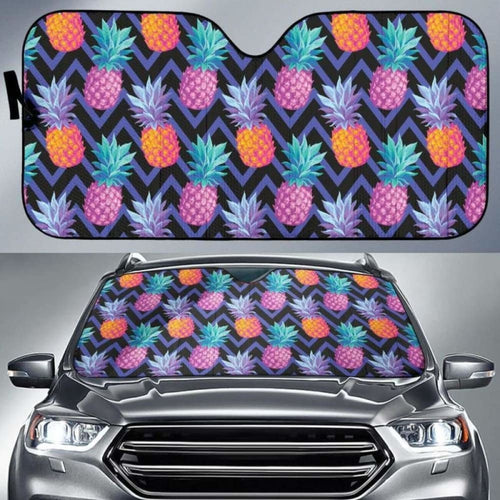 Pineapples Pattern Zigzag Background Car Auto Sun Shades