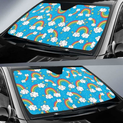 Rainbows Sky Clouds Pattern Car Auto Sun Shades