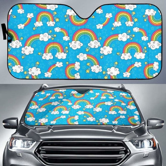 Rainbows Sky Clouds Pattern Car Auto Sun Shades
