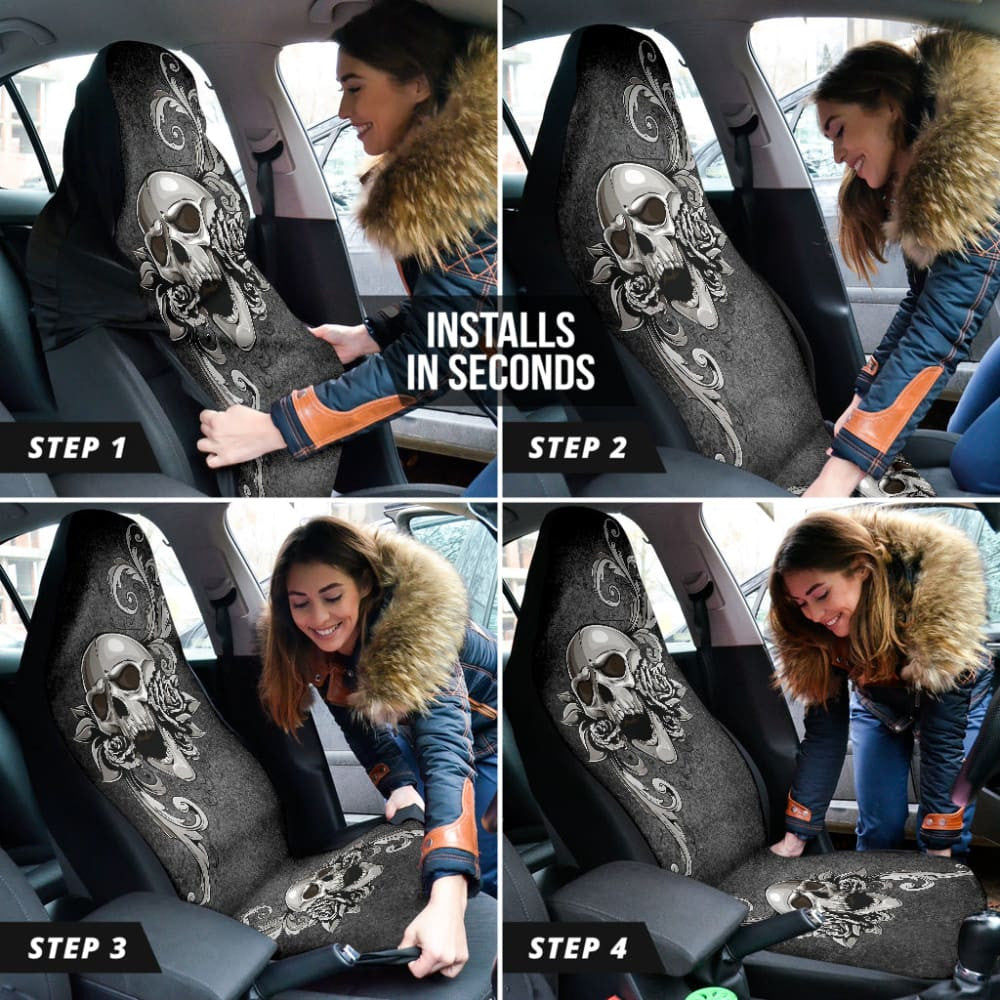 Amazing Gift Ideas Floral Skull Car Seat Covers Custom
