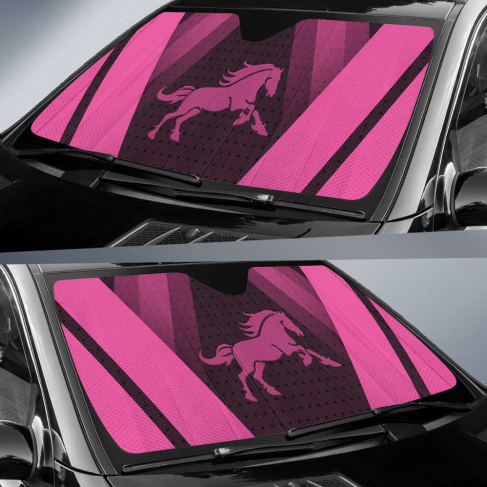Amazing Black & Pink Horse Mustang Custom Car Accessories Car Auto Sun Shades