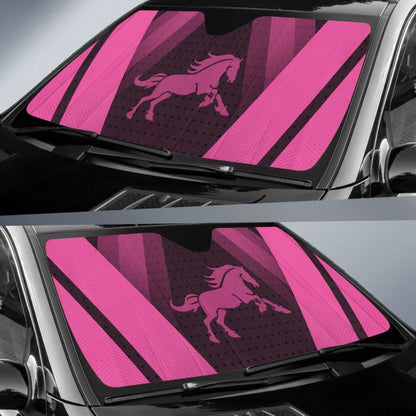 Amazing Black & Pink Horse Mustang Custom Car Accessories Car Auto Sun Shades