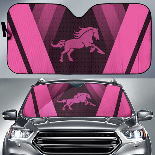 Amazing Black & Pink Horse Mustang Custom Car Accessories Car Auto Sun Shades