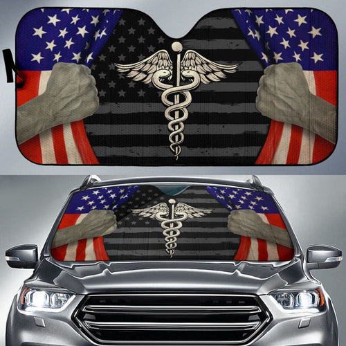 Amazing Patriot Nurse American Flag Car Auto Sun Shades