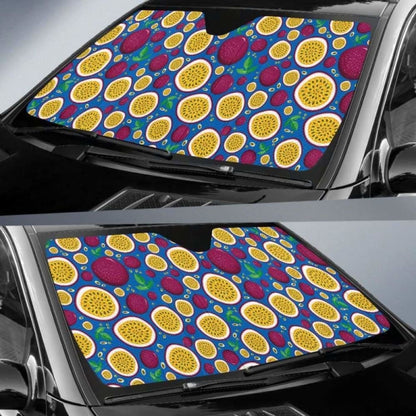 Passion Fruit Blue Background Car Auto Sun Shades