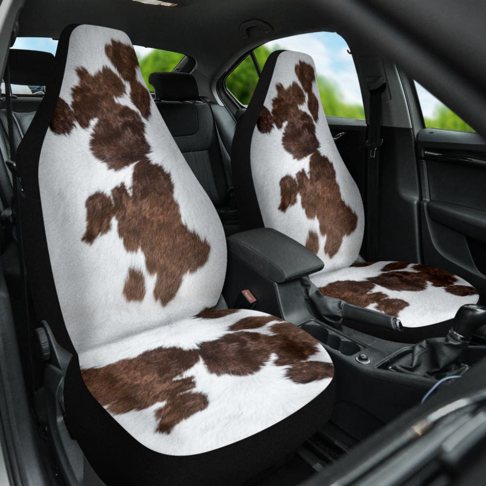Amazing Best Gift Brown Cowhide Print Car Seat Covers Custom