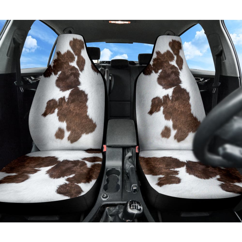 Amazing Best Gift Brown Cowhide Print Car Seat Covers Custom