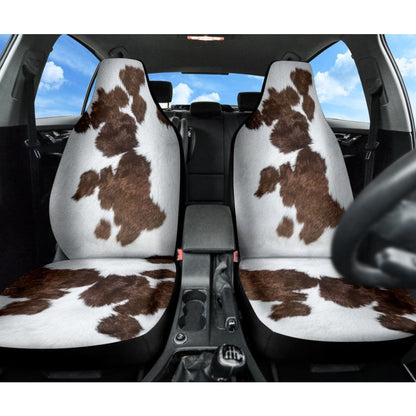 Amazing Best Gift Brown Cowhide Print Car Seat Covers Custom
