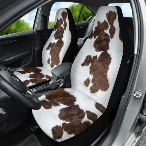 Amazing Best Gift Brown Cowhide Print Car Seat Covers Custom