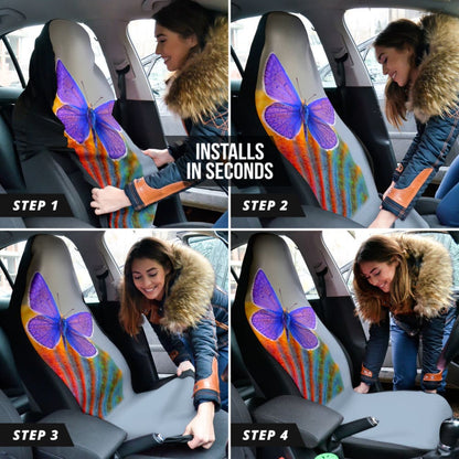 Blue Butterfly Macro Car Seat Covers