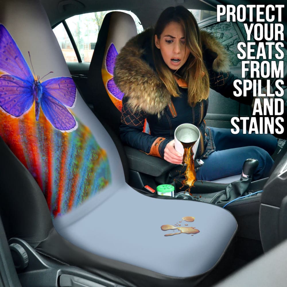 Blue Butterfly Macro Car Seat Covers
