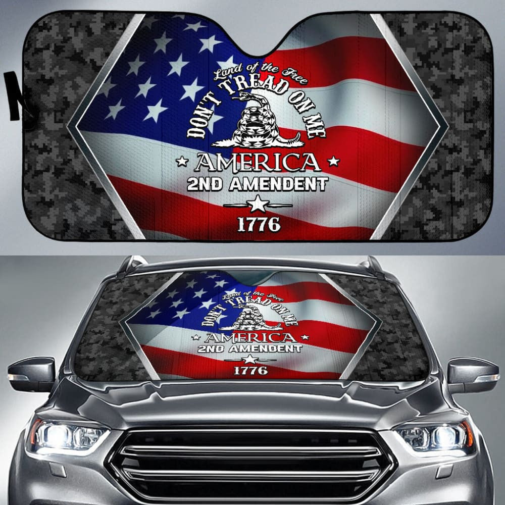 Gadsden Flag Don'T Tread On Me (Nd Amendment) Car Auto Sun Shades