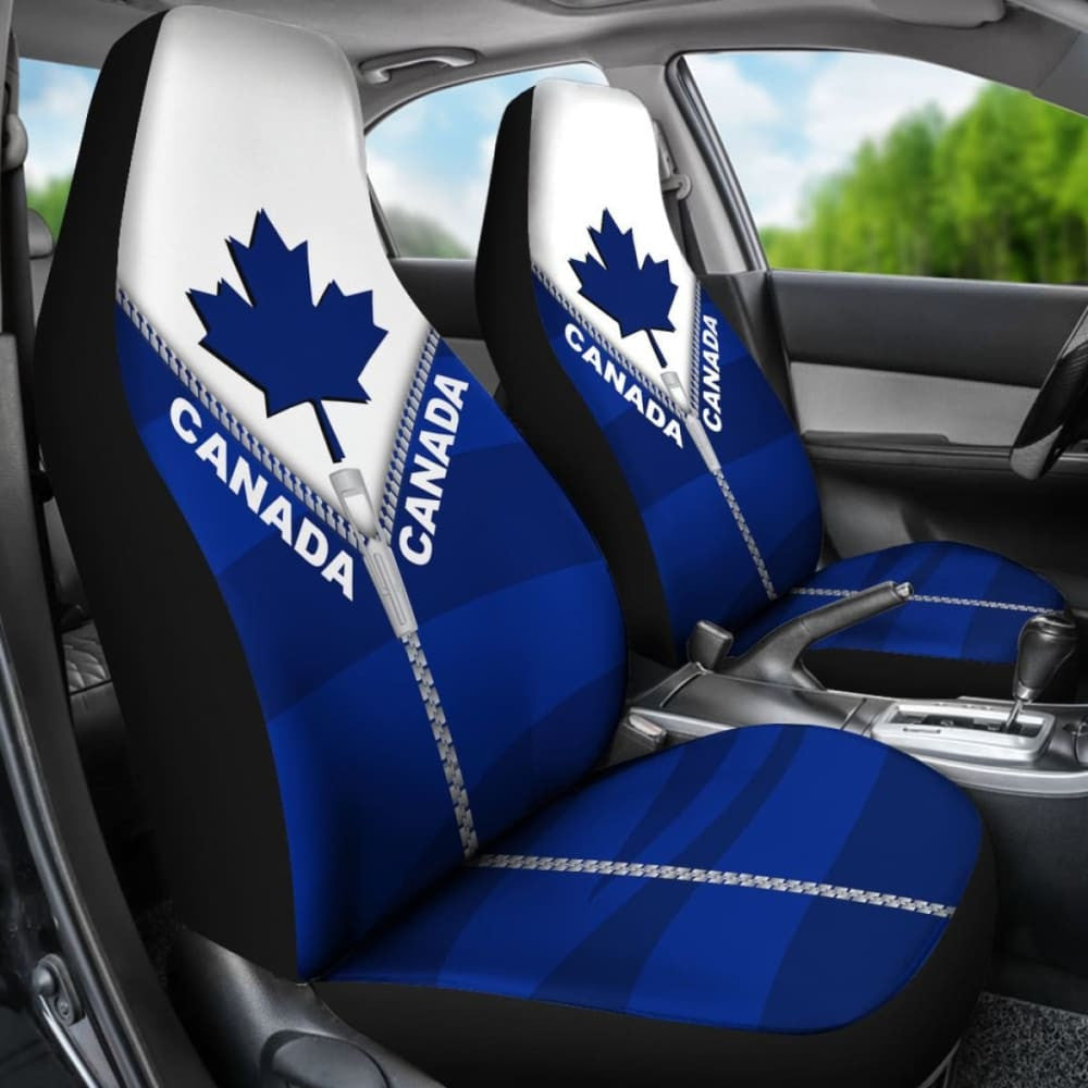 Canada In Me Blue Car Seat Covers Zipper Style