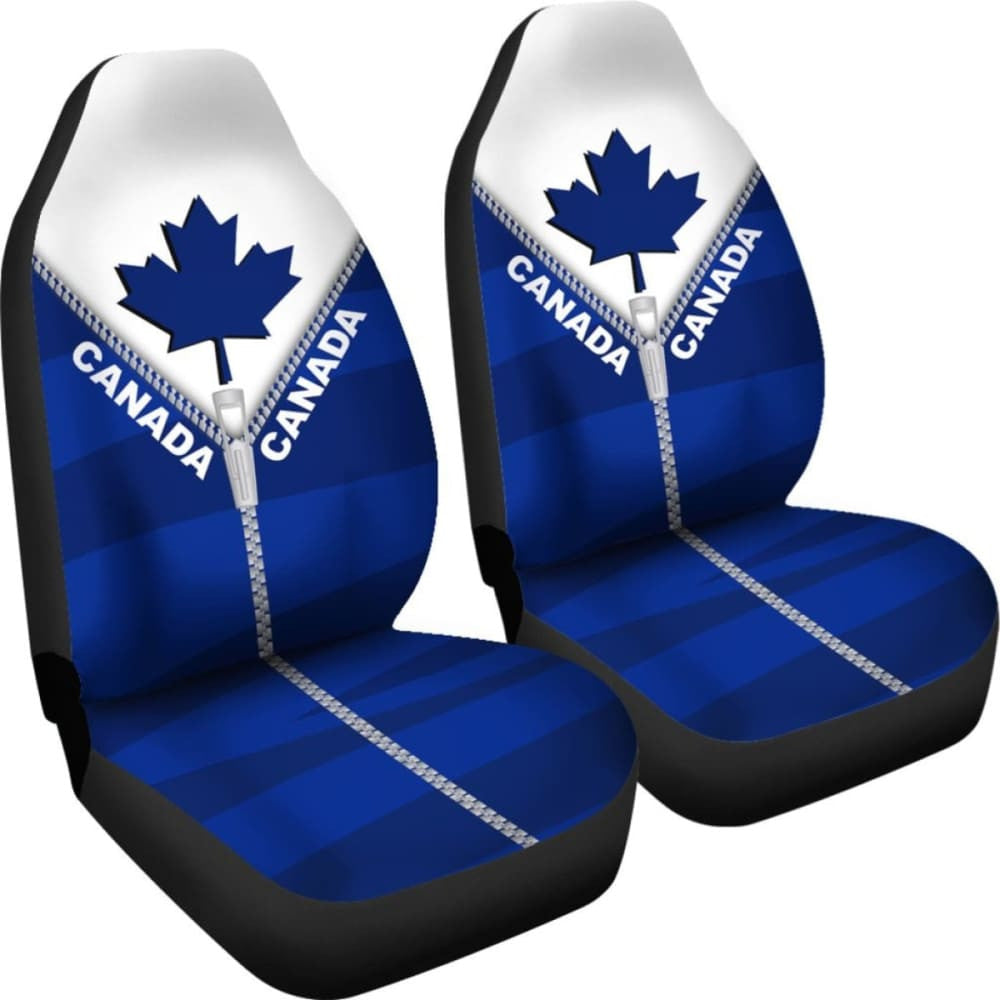 Canada In Me Blue Car Seat Covers Zipper Style