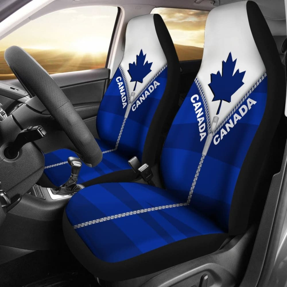 Canada In Me Blue Car Seat Covers Zipper Style