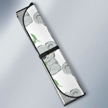 Hand Drawn Koala Leaves Pattern Car Auto Sun Shades