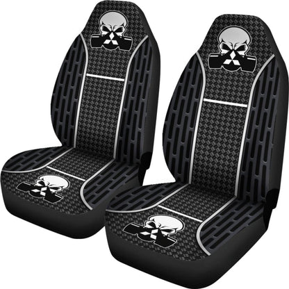 Black Themed Poison Gas Skull Mitsubishi Car Seat Covers