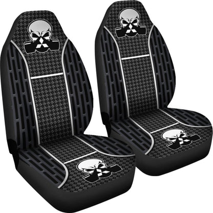 Black Themed Poison Gas Skull Mitsubishi Car Seat Covers