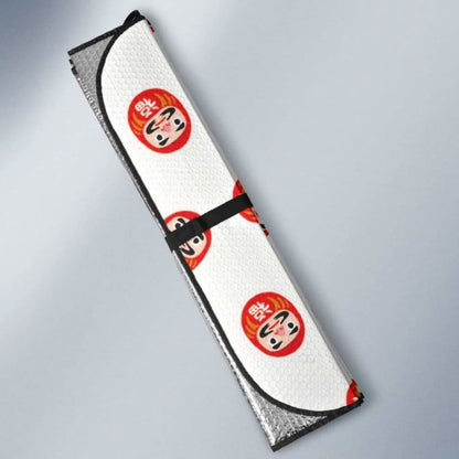 Daruma Japanese Wooden Doll Pattern Car Auto Sun Shades