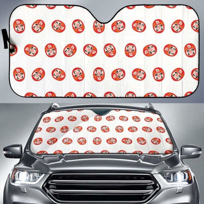 Daruma Japanese Wooden Doll Pattern Car Auto Sun Shades