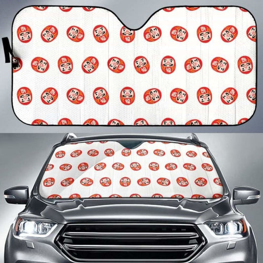 Daruma Japanese Wooden Doll Pattern Car Auto Sun Shades