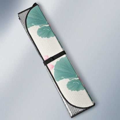 Pink Lotus Waterlily Leaves Pattern Car Auto Sun Shades