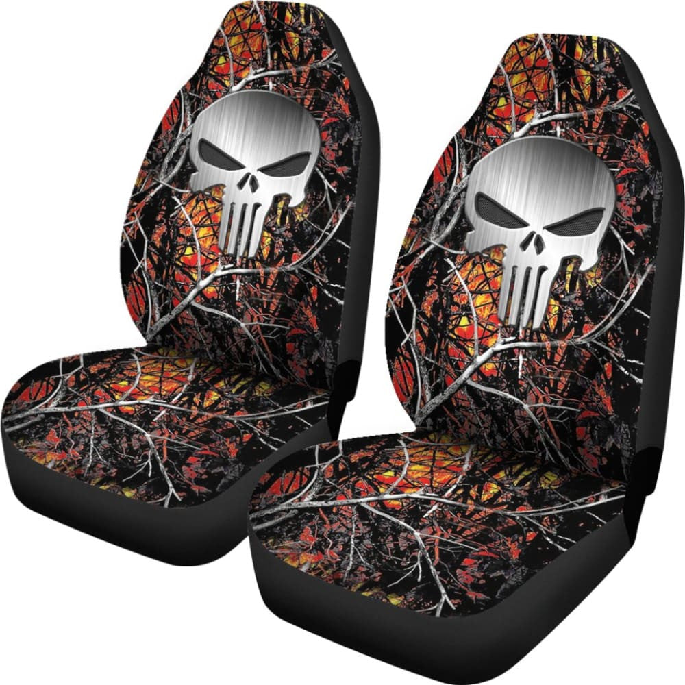 Wildfire Camouflage Punisher Custom Metallic Printed Car Seat Covers