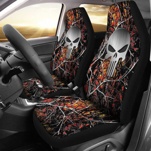 Wildfire Camouflage Punisher Custom Metallic Printed Car Seat Covers