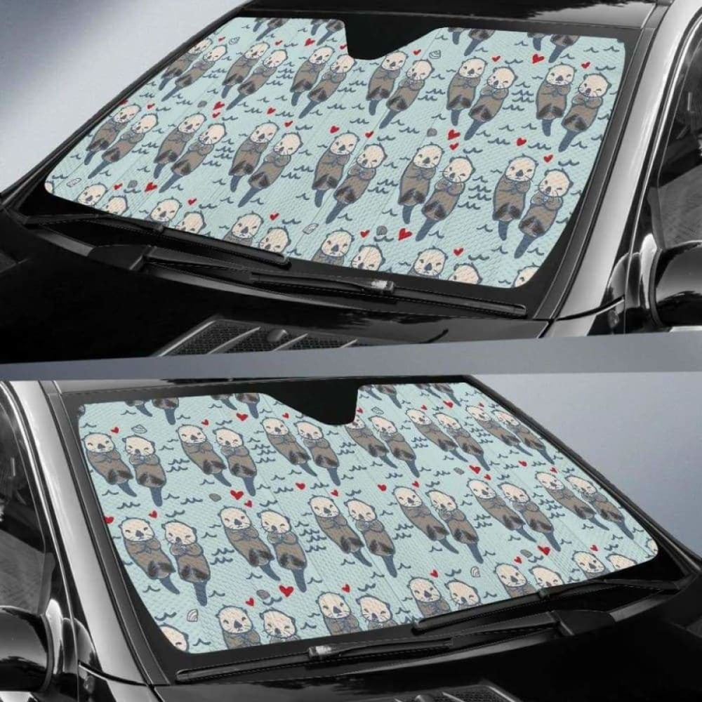 Lovely Sea Otter Pattern Car Auto Sun Shades