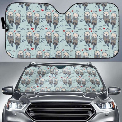 Lovely Sea Otter Pattern Car Auto Sun Shades