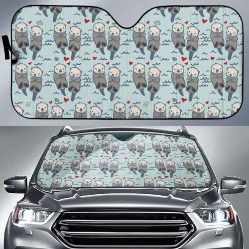 Lovely Sea Otter Pattern Car Auto Sun Shades