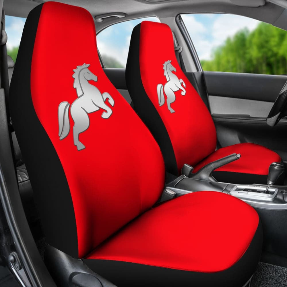 Red Mustang Horse Silhouette Car Seat Covers Custom