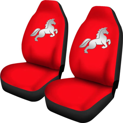 Red Mustang Horse Silhouette Car Seat Covers Custom