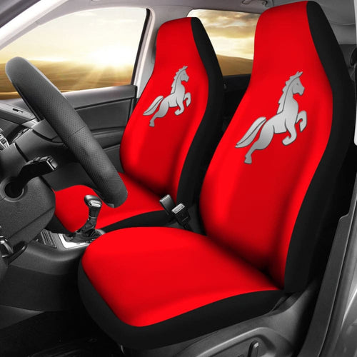 Red Mustang Horse Silhouette Car Seat Covers Custom