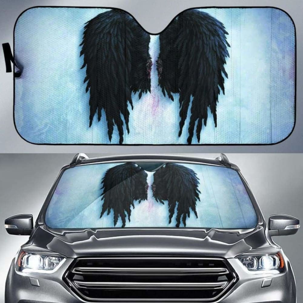 Fallen Angel Black Wings on Snow car auto sunshades