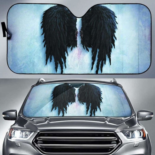 Fallen Angel Black Wings on Snow car auto sunshades