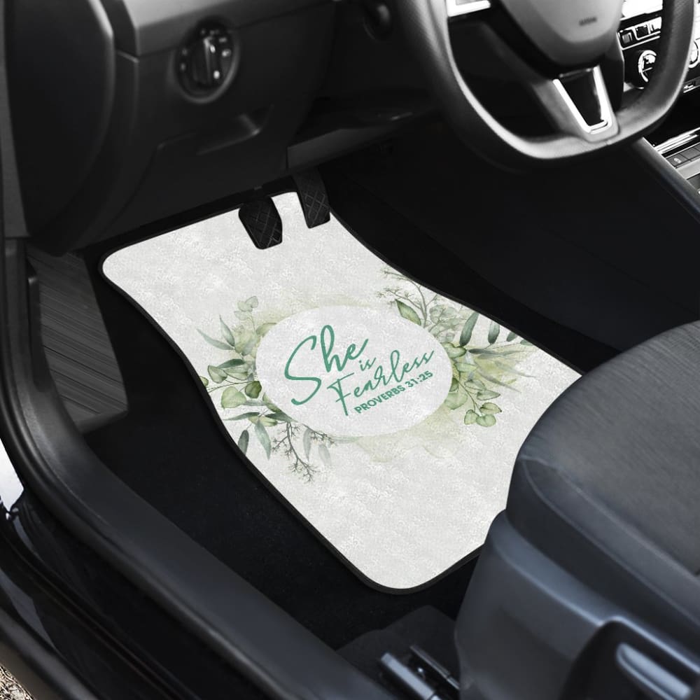 Proverbs: She Is Fearless Woman And Flower Lovers Car Floor Mats