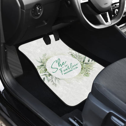 Proverbs: She Is Fearless Woman And Flower Lovers Car Floor Mats