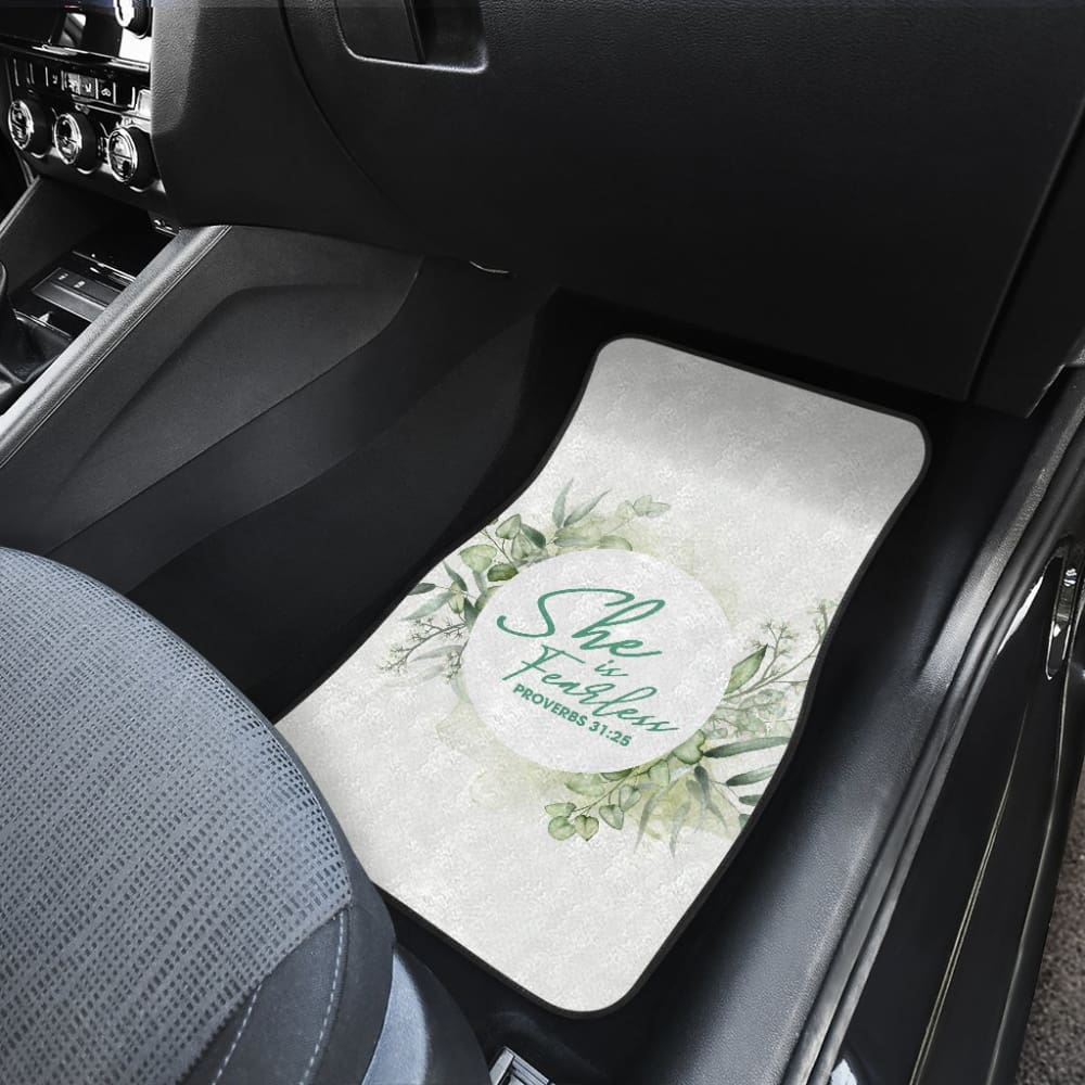 Proverbs: She Is Fearless Woman And Flower Lovers Car Floor Mats