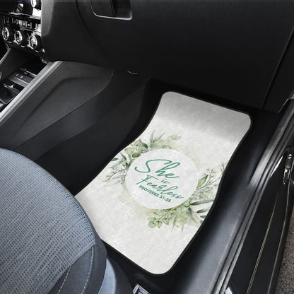 Proverbs: She Is Fearless Woman And Flower Lovers Car Floor Mats