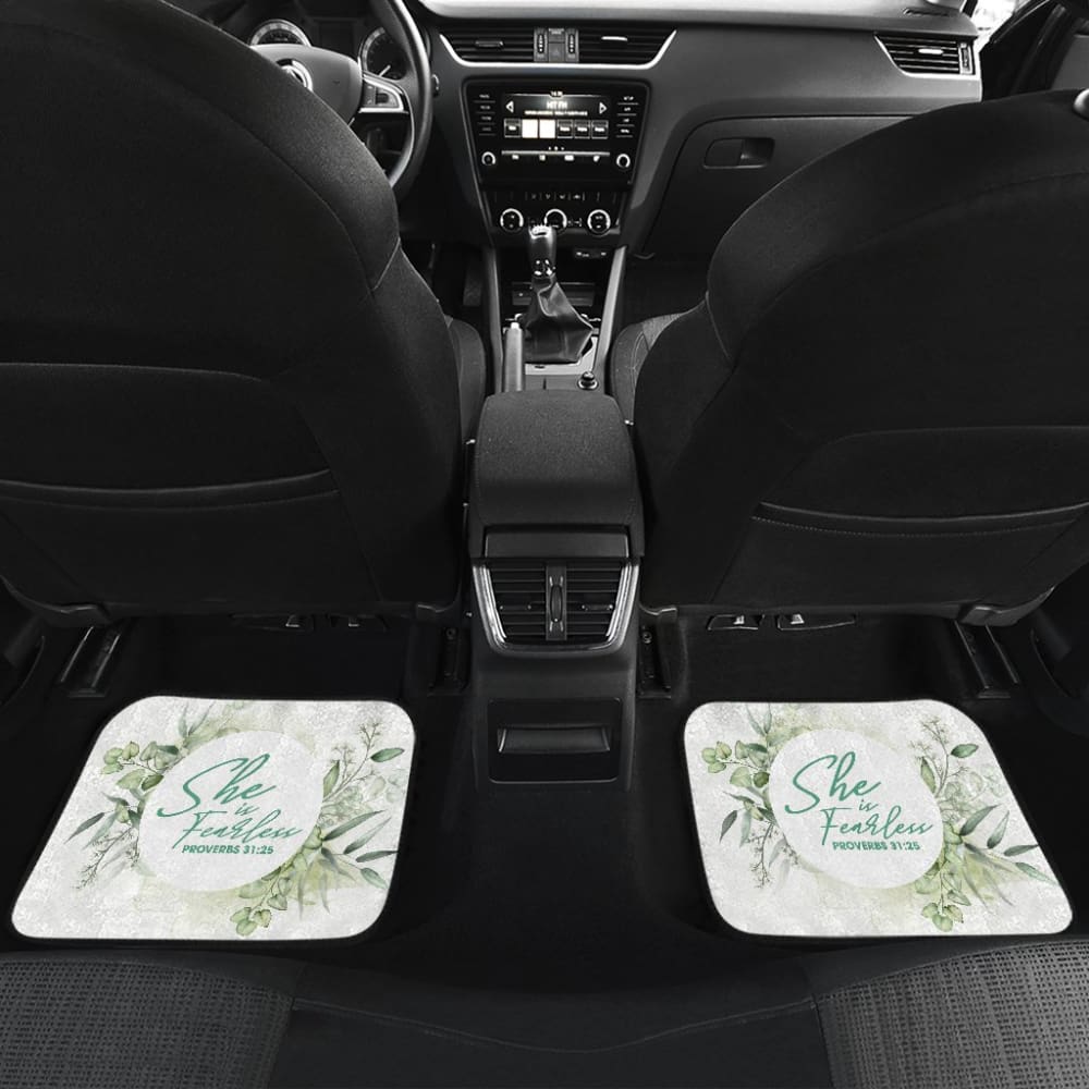 Proverbs: She Is Fearless Woman And Flower Lovers Car Floor Mats