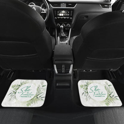 Proverbs: She Is Fearless Woman And Flower Lovers Car Floor Mats